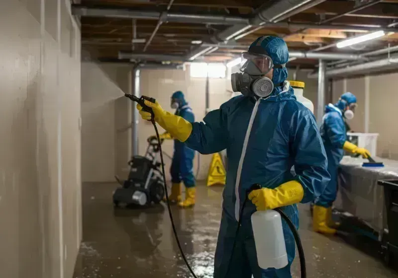 Basement Sanitization and Antimicrobial Treatment process in North Plymouth, MA