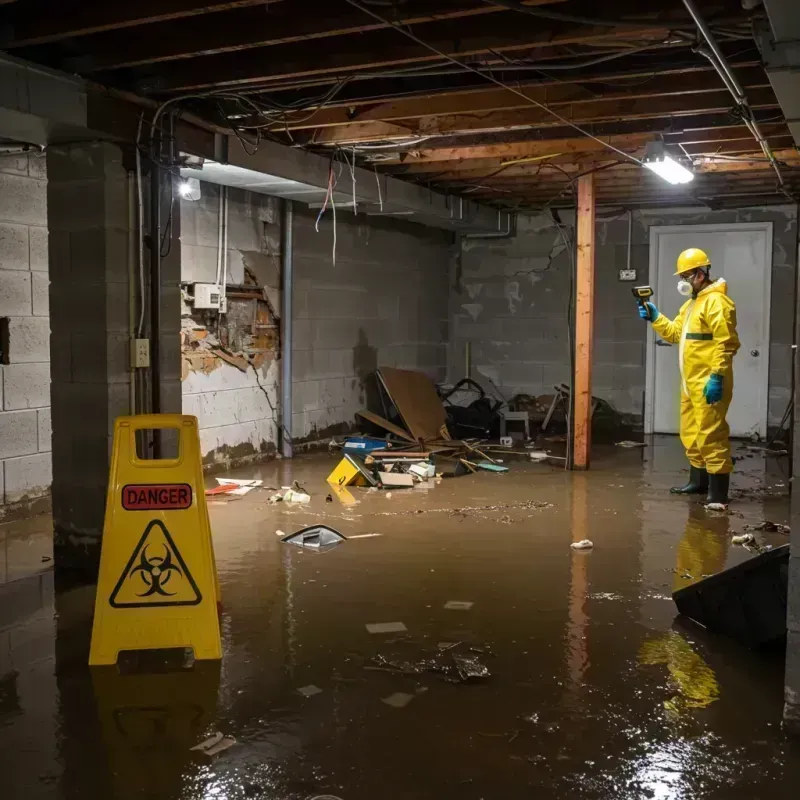 Flooded Basement Electrical Hazard in North Plymouth, MA Property